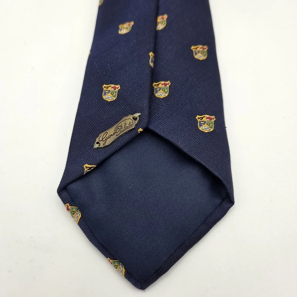 Gino Pilati Reine Leide Neck Tie Blue With Crests Silk